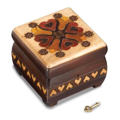 Hearts Carved Painted Wooden Box GM16140, MPN: GM16140, 610939082307