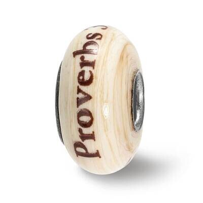 Religious, Cream Glass Bead Sterling Silver Hand Painted QRS4012, MPN: QRS4012, 19727659651
