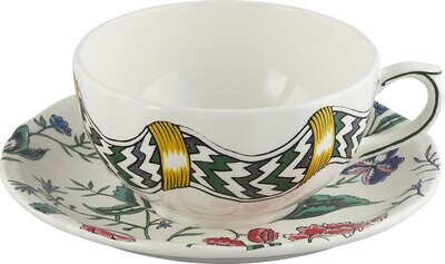 Gien Dominote Hand Painted Breakfast Cup &amp; Saucer 1846PTDE26, MPN: 1846PTDE26, 3660838022581