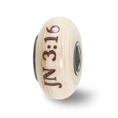 Religious, Cream Glass Bead Sterling Silver Hand Painted QRS4010, MPN: QRS4010, 19727659606