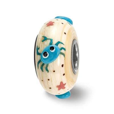 Crab, Cream Glass Bead Sterling Silver Hand Painted QRS4006, MPN: QRS4006, 19727661319