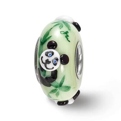 Panda, Green Glass Bead Sterling Silver Hand Painted QRS4005, MPN: QRS4005, 19727661302