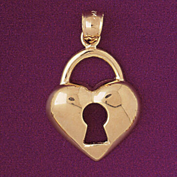 Dazzlers Jewelry Lock Pendant Necklace Charm Bracelet in Yellow, White or Rose Gold 7124, MPN: DZ-7…