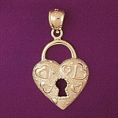 Dazzlers Jewelry Lock Pendant Necklace Charm Bracelet in Yellow, White or Rose Gold 7123, MPN: DZ-7…