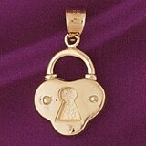 Dazzlers Jewelry Lock Pendant Necklace Charm Bracelet in Yellow, White or Rose Gold 7120, MPN: DZ-7…