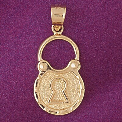 Dazzlers Jewelry Lock Pendant Necklace Charm Bracelet in Yellow, White or Rose Gold 7116, MPN: DZ-7…