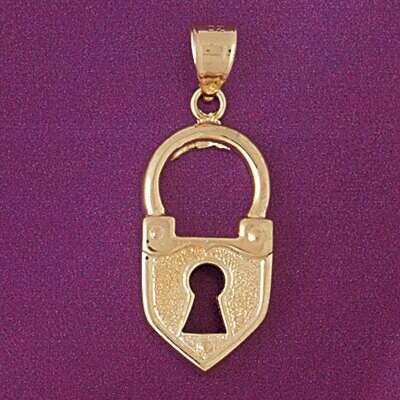 Dazzlers Jewelry Lock Pendant Necklace Charm Bracelet in Yellow, White or Rose Gold 7113, MPN: DZ-7…