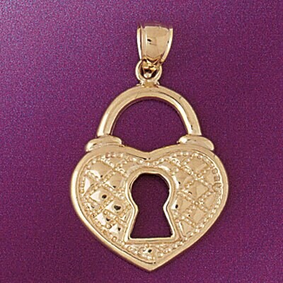 Dazzlers Jewelry Lock Pendant Necklace Charm Bracelet in Yellow, White or Rose Gold 7112, MPN: DZ-7…