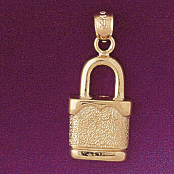 Dazzlers Jewelry Lock Pendant Necklace Charm Bracelet in Yellow, White or Rose Gold 7127, MPN: DZ-7…