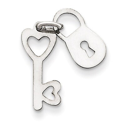 Polished Lock &amp; Key Charm 14k White Gold XCH534, MPN: XCH534, 883957969664