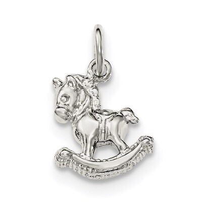 Rocking Horse Pendant Sterling Silver Polished QC8555, MPN: QC8555, 191101364594