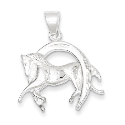 Horse in Horseshoe Pendant Sterling Silver QC3840, MPN: QC3840, 883957908809