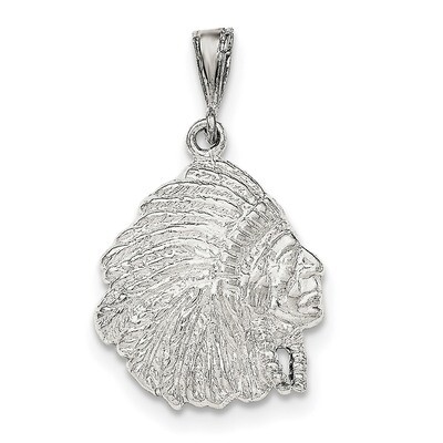 Indian Man Pendant Sterling Silver Polished QC8957, MPN: QC8957, 191101360244
