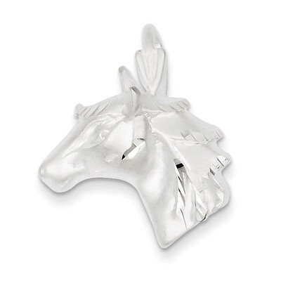 Horse Head Pendant Diamond-cut Sterling Silver QC5040, MPN: QC5040, 191101462108