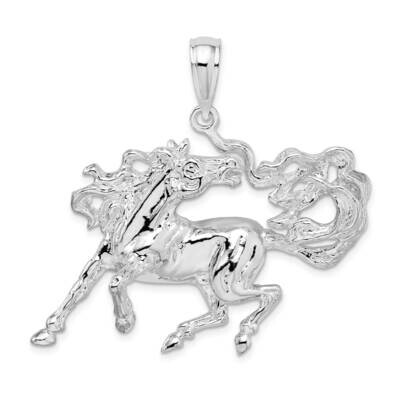 Dancing Horse Pendant Sterling Silver Polished QC10560, MPN: QC10560, 637218184132