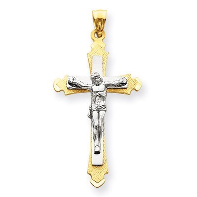 Crucifix Pendant 14k Two-Tone Gold D32, MPN: D32, 886774092928