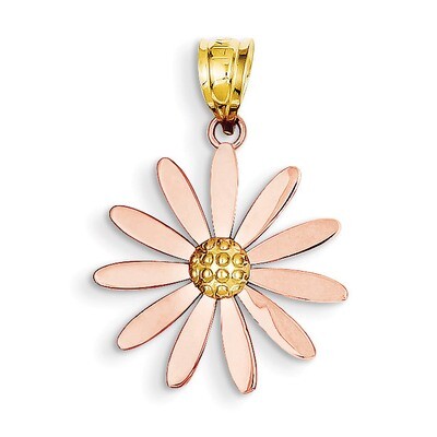 14k Two-tone Rose &amp; Yellow Gold Daisy Pendant 14k Two-Tone Gold K4828, MPN: K4828, 883957138640