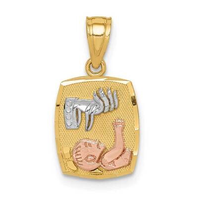 White Rhodium Baptism Pendant 14k Two-tone Gold C4781, MPN: C4781, 883957608655