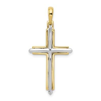 Two-Tone Fancy Cross Pendant 10k Gold 10D1563, MPN: 10D1563,
