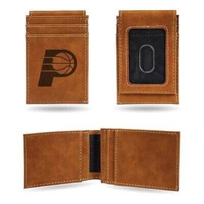 NBA Indiana Pacers Brown Faux Leather Front Pocket Wallet GC7461, MPN: GC7461, 767345895066