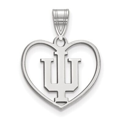 Indiana University Pendant in Heart Sterling Silver SS017IU, MPN: SS017IU, 886774685731