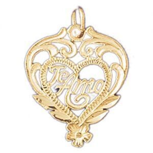 Dazzlers Jewelry Te Amo Pendant Necklace Charm Bracelet in Yellow, White or Rose Gold 10234, MPN: D…