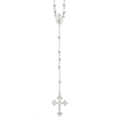 18 Inch Rosary Necklace Sterling Silver Polished QH4700-18, MPN: QH4700-18, 883957545462