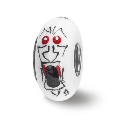 Ghouls, White Glass Bead Sterling Silver Hand Painted QRS4000, MPN: QRS4000, 19727661890