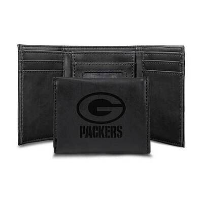 NFL Green Bay Packers Black Faux Leather Trifold Wallet GC7766, MPN: GC7766, 767345901002