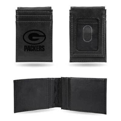 NFL Green Bay Packers Black Faux Leather Front Pocket Wallet GC7520, MPN: GC7520, 767345896070