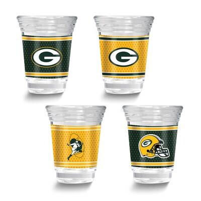 NFL Green Bay Packers 4-piece Shot Glass Set GM26125-PAC, MPN: GM26125-PAC, 737538033421