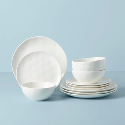 Lenox Bay Colors 12 Piece Dinnerware Set White 894889, MPN: 894889, 194372025874