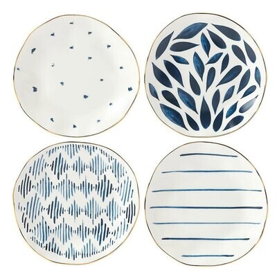 Lenox Blue Bay Tidbit Plates Set of 4 Assorted 890210, MPN: 890210,