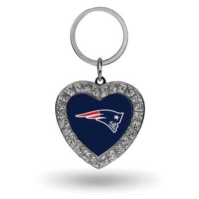 NFL New England Patriots Rhinestone Heart Key Ring GC7950, MPN: GC7950, 94746940263