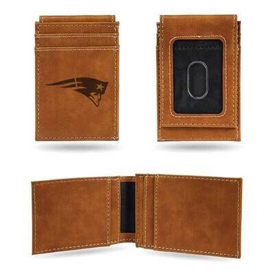 NFL New England Patriots Brown Faux Leather Front Pocket Wallet GC7539, MPN: GC7539, 767345895578
