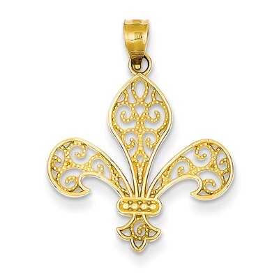 Filigree Fleur de Lis Pendant 14k Gold K4770, MPN: K4770, 886774616629