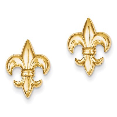 Small Fleur-De-Lis Earring 14k Gold TE619, MPN: TE619, 637218134922
