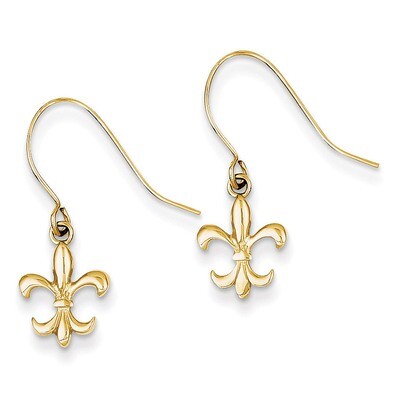 Fleur de lis Dangle Earrings 14k Gold YE1677, MPN: YE1677, 869944836058