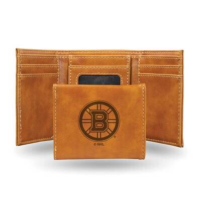 NHL Boston Bruins Brown Faux Leather Trifold Wallet GC7813, MPN: GC7813, 767345901200