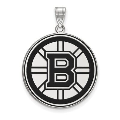 Boston Bruins XLarge Enamel Pendant Sterling Silver SS044BRI, MPN: SS044BRI, 886774748665