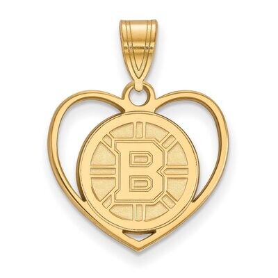 Boston Bruins Pendant in Heart Gold-plated Silver GP017BRI, MPN: GP017BRI, 886774920757