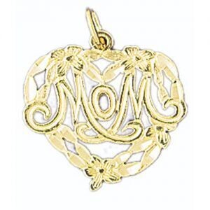 Dazzlers Jewelry Mom Pendant Necklace Charm Bracelet in Yellow, White or Rose Gold 9752, MPN: DZ-97…