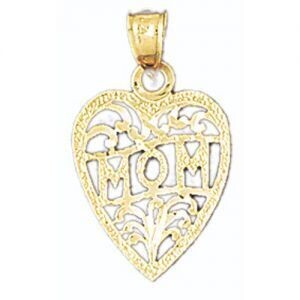 Dazzlers Jewelry Mom Pendant Necklace Charm Bracelet in Yellow, White or Rose Gold 9745, MPN: DZ-97…