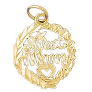 Dazzlers Jewelry Sweet Mom Pendant Necklace Charm Bracelet in Yellow, White or Rose Gold 9858, MPN:…