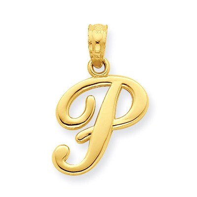 P Script Initial Pendant 14k Gold YC993P, MPN: YC993P, 637218007134