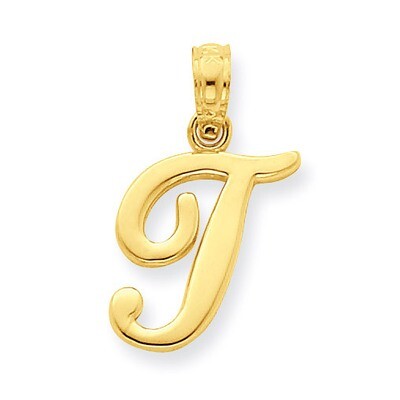 T Script Initial Pendant 14k Gold YC993T, MPN: YC993T, 637218007172