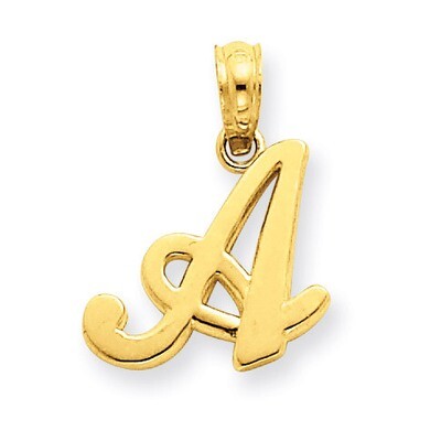 A Script Initial Pendant 14k Gold YC993A, MPN: YC993A, 637218006984