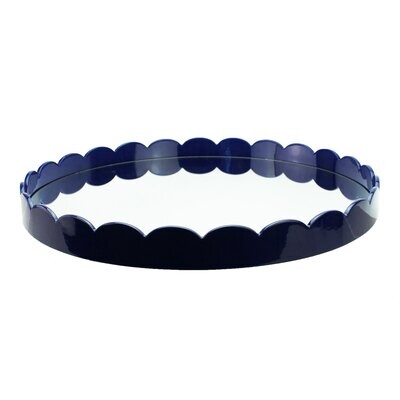 Addison Ross 20 x 20 Inch Round Mirror Navy Lacquer MR1001, MPN: MR1001, UPC/EAN: 5024043196761