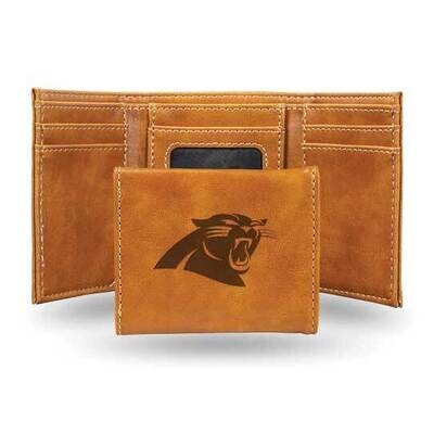 NFL Carolina Panthers Brown Faux Leather Trifold Wallet GC7753, MPN: GC7753, 767345899446