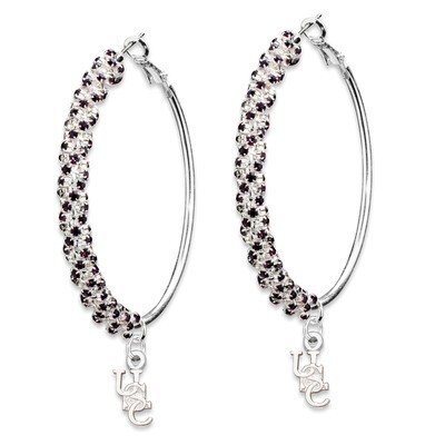 University of South Carolina Amped Logo Crystal Earrings USO077ER-CR